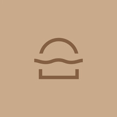 Minimal Line Art Hamburger Icon Vector Design.