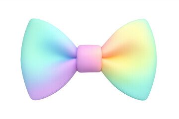 Fototapeta premium Rainbow bow tie symbolizing lgbtq pride, inclusivity, and fashion trends, isolated on transparent background for easy integration into designs