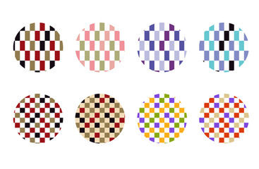 カラフルなレンガのランダムなパターン素材セット・スウォッチパネルにパターンあり