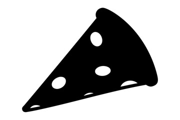 Pizza slice silhouette vector, pizza icon, Piece of pizza peperoni vector