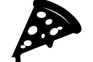 Pizza slice silhouette vector, pizza icon, Piece of pizza peperoni vector
