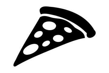 Pizza slice silhouette vector, pizza icon, Piece of pizza peperoni vector