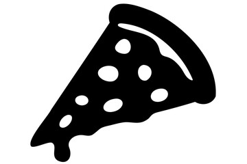 Pizza slice silhouette vector, pizza icon, Piece of pizza peperoni vector