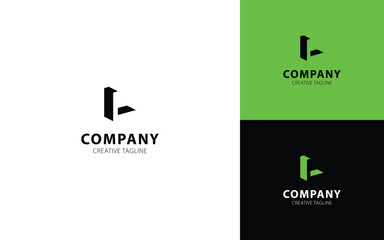 Letter L 3D logo design in isometric Top-Right view for your business	