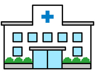 Obraz premium 病院・診療所・医療機関の建物イラストアイコン01