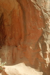 Engravings in wall at the Belly of the Dragon hike in Kanab Utah