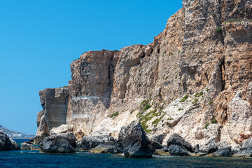 Rocky coast of Comino Island, Malta