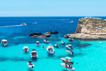 The fabulous Blue Lagoon, a stretch of white sand with breathtaking turquoise waters. MALTA