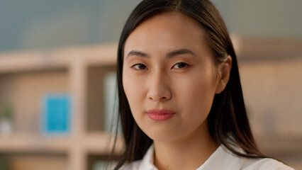 Confident successful Asian Korean business woman female worker girl entrepreneur boss Chinese...