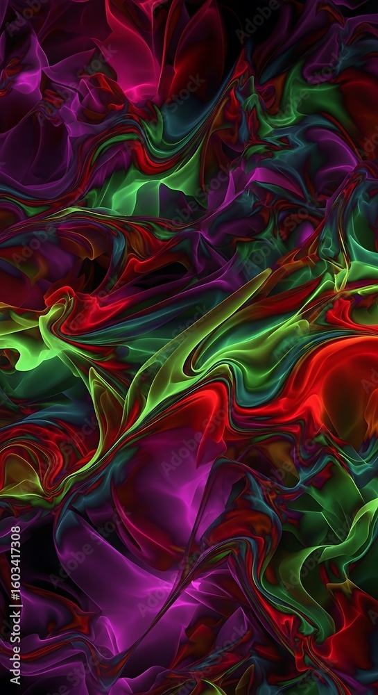Poster vibrant abstract waves of color creating a dynamic and eye catching background pattern