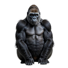 Fototapeta premium Powerful Western Lowland Gorilla Sitting Portrait Wildlife Animal