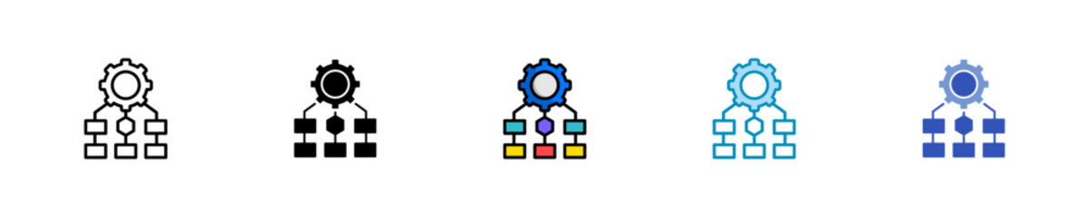 Process Mapping  Icon Set Multiple Style Collection