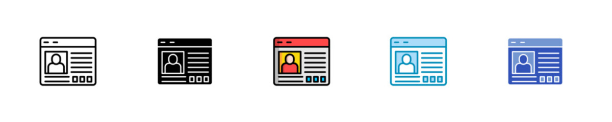 User Persona  Icon Set Multiple Style Collection