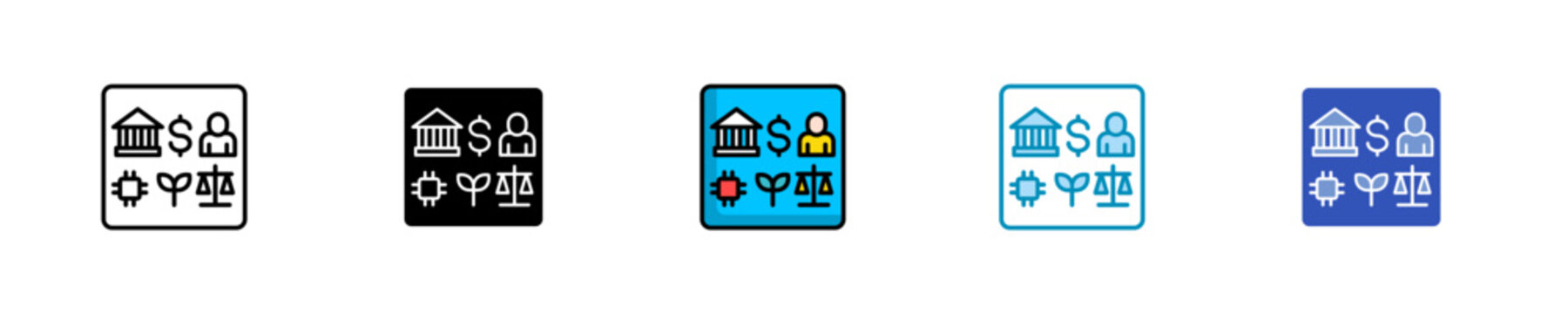 Pestel  Icon Set Multiple Style Collection