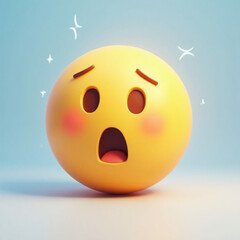 Naklejka premium shocked yellow face emoji icon