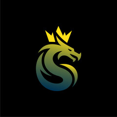 A stylized dragon logo, crowned and outlined in vibrant colors, forming the letter S.