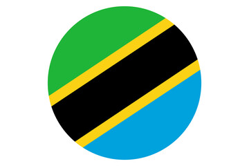 round Flag of Tanzania vector