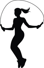 Female Jump Rope Silhouette