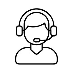 Customer service representative icon vector illustration for call center support online help desk