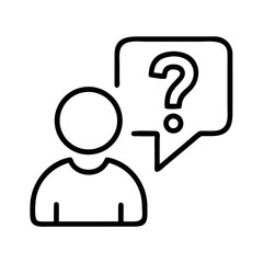 Person with question mark icon vector illustration asking questions help and support information concept