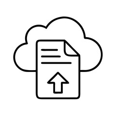 Cloud storage upload file document icon vector illustration for web design and mobile apps