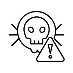 Skull warning sign vector illustration for danger toxic poison hazard and security alert icon