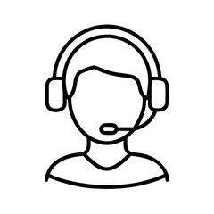 Customer service representative icon vector illustration for support and call center agent job