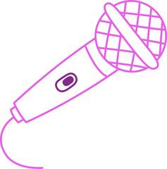 Microphone with Cable Outline