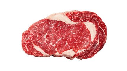 Fototapeta premium a raw ribeye steak isolated on a white background, png, transparent