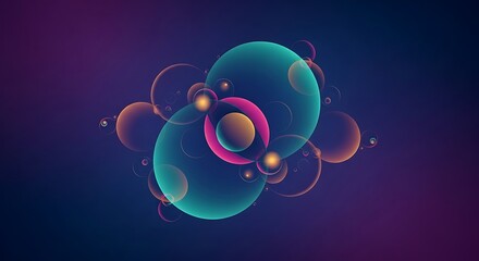 Abstract glowing circles background design with vibrant colors and smooth gradients, perfect for