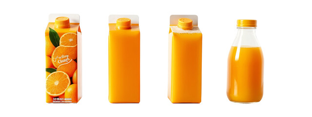 A close up  three different views  a juice carton.