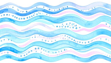 Abstract watercolor waves in pastel colors