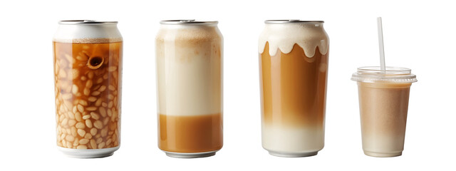 A   three different types  drinks on a white surface.