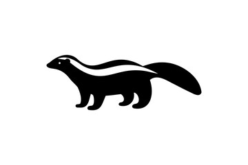 Skunk silhouette vector,  Silhouette of a skunk black animal vector