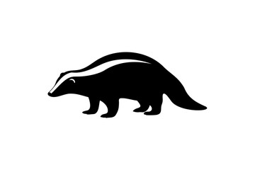 Skunk silhouette vector,  Silhouette of a skunk black animal vector