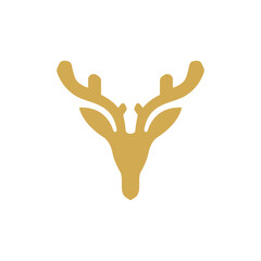 Simple and Modern Deer Antler Head Logo Design Idea