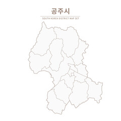 Gongju-si map, Line Map of Local Cities in Chungcheongbuk-do and Chungcheongnam-do, South Korea