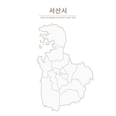 Seosan-si map, Line Map of Local Cities in Chungcheongbuk-do and Chungcheongnam-do, South Korea
