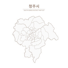 Cheongju-si map, Line Map of Local Cities in Chungcheongbuk-do and Chungcheongnam-do, South Korea