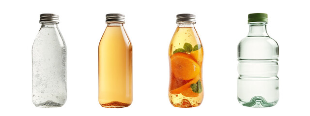 A   three different types  water bottles.