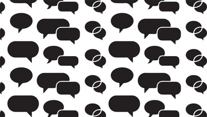 Black and white speech bubble pattern chat bubble communication