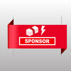 Sponsor  banner red  sale flat business web creative and poster for website post design