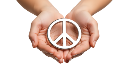 International day of peace image: peace sign, hands, isolated
