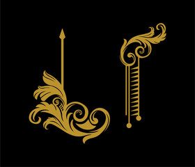 Ornament set decorative vector art