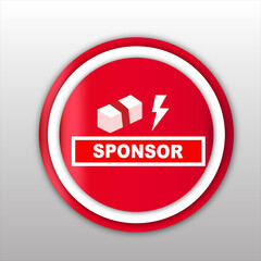 Sponsor  banner red  sale flat business web creative and poster for website post design