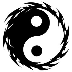 Silhouette of the yin yang symbol