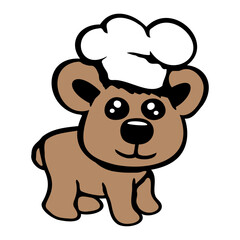 Bear BBQ Sausage Barbecue Chef's Hat Cook Hunger