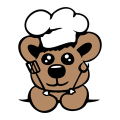 Bear BBQ Sausage Barbecue Chef's Hat Cook Hunger