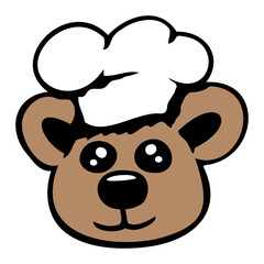 Bear BBQ Sausage Barbecue Chef's Hat Cook Hunger