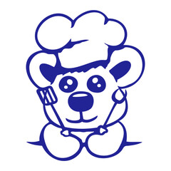 Bear BBQ Sausage Barbecue Chef's Hat Cook Hunger